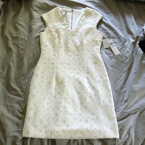 Maggy London Geometric Lace White Dress